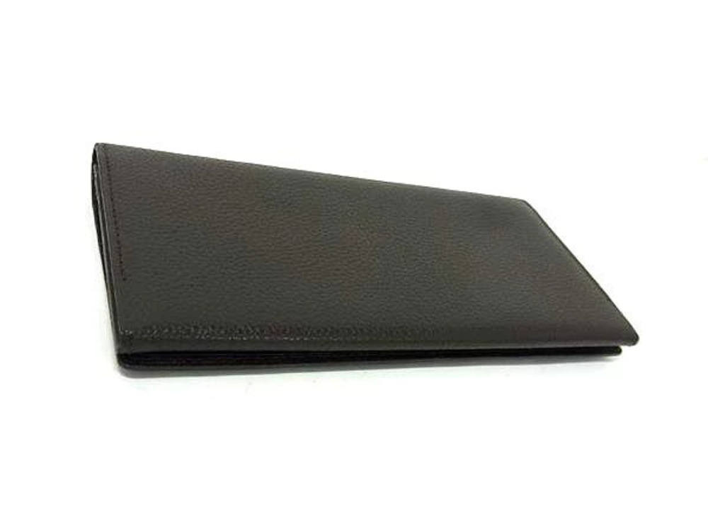 Burberry Brown Leather Bi Long Wallet Billfold fold Wallet Brown